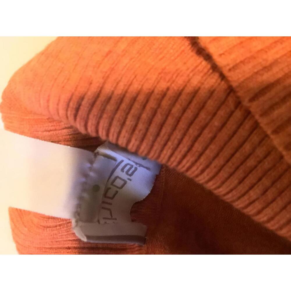 Chico's Women's Size 2 Rust Orange Ribbed Sweater - Picture 3 of 9